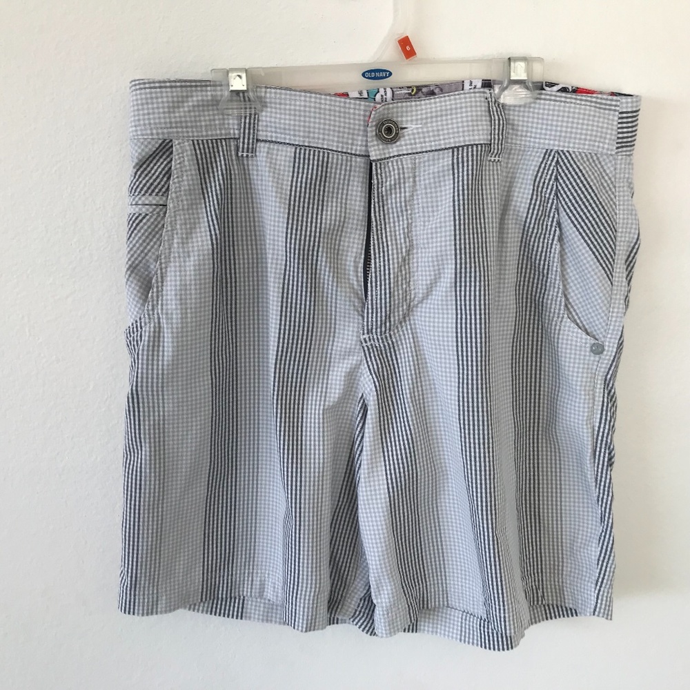 Lululemon Checkered Shorts Mens Size 32 Rare Comic Strip Waist Band